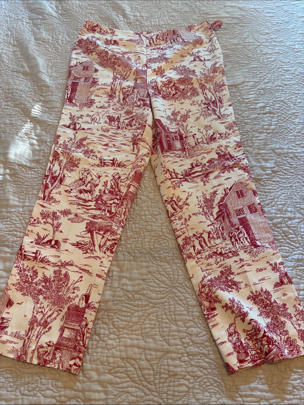 White Stag Cream and Red Toile Pants